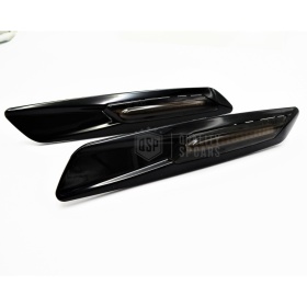 2 Intemitentes LED para BMW Serie 5 E60 E61 100% CANBUS Sin Errores Estructura en ABS Negra + Lente Negra