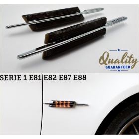 X2 Intermitentes de LED Para BMW Serie 1 E82 E81 E87 E88 100% CANBUS Plug & Play Lente NEGRA Raya CROMADA