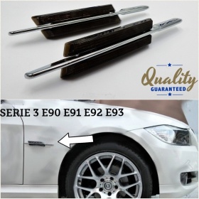 X2 Intermitentes de LED Para BMW Serie 3 E90 E91 E92 E93 100% CANBUS Plug & Play Lente NEGRA Raya CROMADA