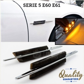 X2 Intermitentes de LED Para BMW Serie 5 E60 E61 100% CANBUS Plug & Play Lente NEGRA Raya CROMADA