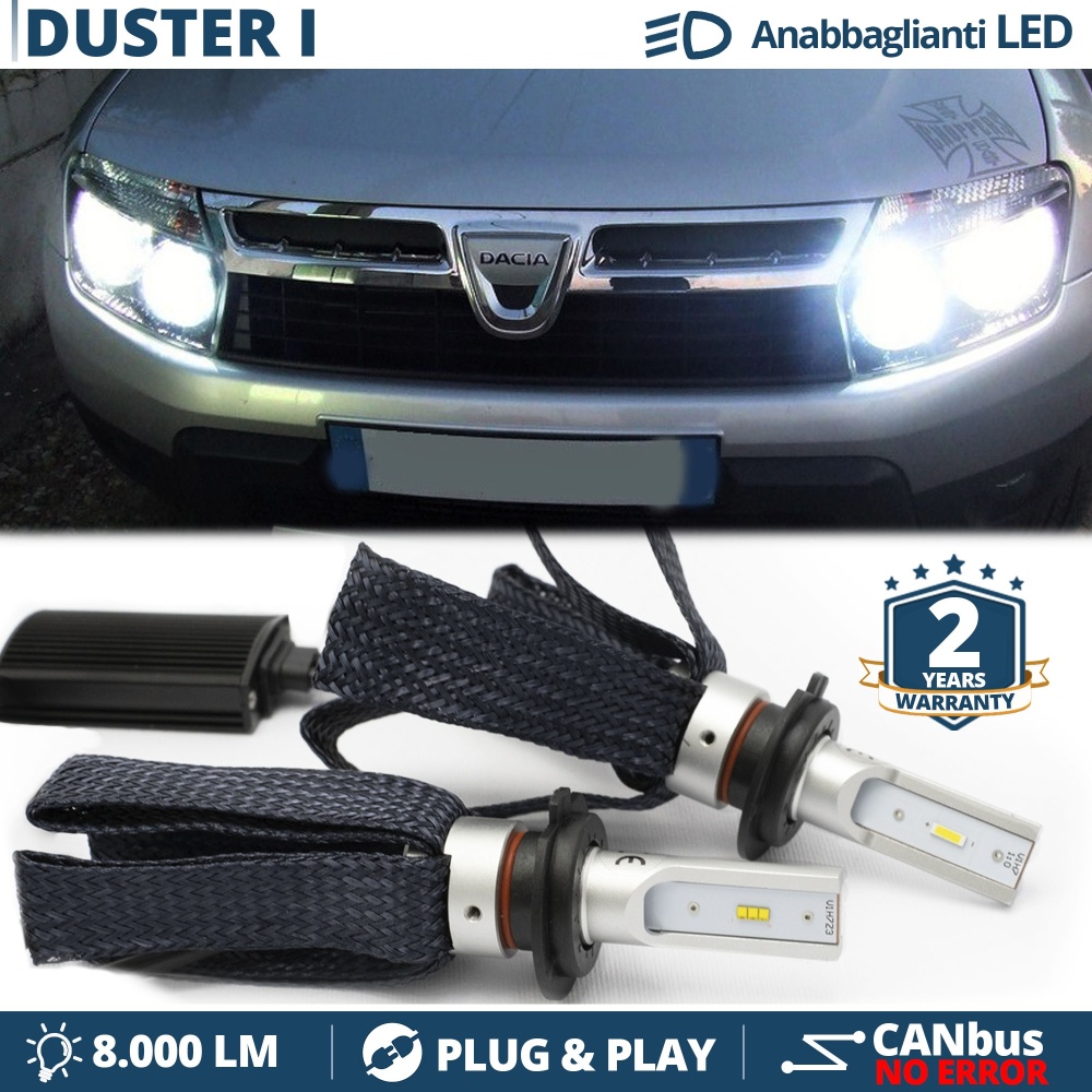Kit LED H7 para Dacia Duster 1 Luces de Cruce CANbus | 6500K Blanco Frío 8000LM