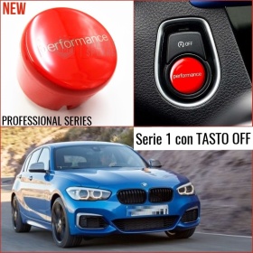 LLAVE BOTÓN DE ENCENDIDO DEL MOTOR ROJO "PERFORMANCE" EN ABS PARA BMW SERIE 1 ( F20 F21) con Bóton OFF, ANTICHUADO NO HUELLAS
