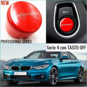 LLAVE BOTÓN DE ENCENDIDO DEL MOTOR ROJO "PERFORMANCE" EN ABS PARA BMW SERIE 4 ( F32 F33 F36 ) con Bóton OFF, ANTICHUADO NO HUELLAS