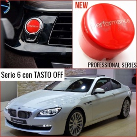 TASTO PULSANTE D'ACCENSIONE MOTORE "PERMORNANCE" ROSSO IN ABS PER BMW SERIE 6 ( F12 F13 F06 ) con Tasto OFF Antigraffio NO IMPRONTA