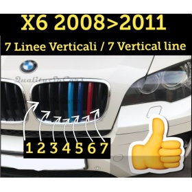 3x RIÑONES REJILLA en colores M Sport para BMW X6 (E71) PRE Facelift 2008-2011 en ABS