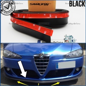 SPOILER Alerón Adhesivo PARA ALFA ROMEO 147-155, LABIO parachoques LIP o Faldones Laterales en EPDM NEGRO flexible