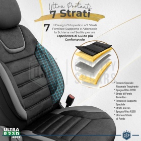 FUNDAS DE ASIENTO para Ssangyong Rexton Cuero Pu y Efecto Ante, COMPLETO Delantero + Trasero | Certificados TÜV