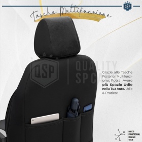 FUNDAS DE ASIENTO para Ssangyong Rexton Cuero Pu y Efecto Ante, COMPLETO Delantero + Trasero | Certificados TÜV