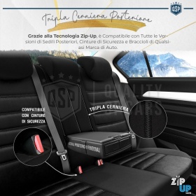 FUNDAS DE ASIENTO para Ssangyong Rexton Cuero Pu y Efecto Ante, COMPLETO Delantero + Trasero | Certificados TÜV