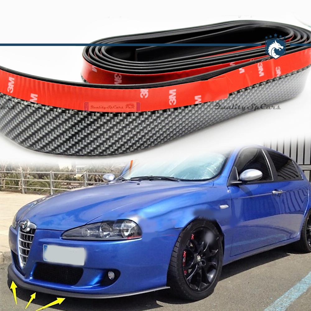 SPOILER Alerón Adhesivo PARA ALFA ROMEO 147-155, efecto FIBRA de CARBONO LABIO parachoques LIP o Faldones Laterales en EPDM flexible SPOILER Alerón Adhesivo PARA ALFA ROMEO 147-155, efecto FIBRA de CARBONO LABIO parachoques LIP o Faldones Laterales en EPDM flexible