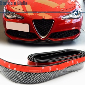SPOILER Alerón Adhesivo PARA ALFA ROMEO GIULIA-STELVIO, efecto FIBRA de CARBONO LABIO parachoques LIP o Faldones Laterales en EPDM flexible