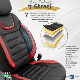 FUNDAS DE ASIENTO para Ford Mondeo Cuero Rojo Pu y Efecto Ante, COMPLETO Delantero + Trasero | Certificados TÜV