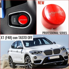 LLAVE BOTÓN DE ENCENDIDO DEL MOTOR ROJO "PERFORMANCE" EN ABS PARA BMW SERIE X1 ( F48) con Bóton OFF, ANTICHUADO NO HUELLAS