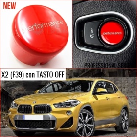 LLAVE BOTÓN DE ENCENDIDO DEL MOTOR ROJO "PERFORMANCE" EN ABS PARA BMW SERIE X2 ( F39 ) con Bóton OFF, ANTICHUADO NO HUELLAS