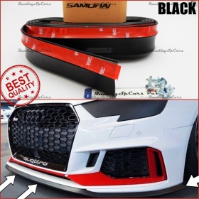 SPOILER Alerón Adhesivo PARA AUDI A3 8V, LABIO parachoques LIP o Faldones Laterales en EPDM NEGRO flexible