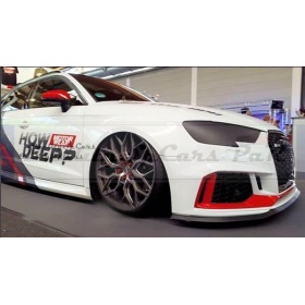 SPOILER Alerón Adhesivo PARA AUDI A3 8V, LABIO parachoques LIP o Faldones Laterales en EPDM NEGRO flexible