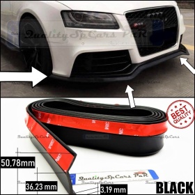 SPOILER Alerón Adhesivo PARA AUDI A5 8T, LABIO parachoques LIP o Faldones Laterales en EPDM NEGRO flexible