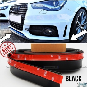 SPOILER Alerón Adhesivo PARA AUDI A1-A2, LABIO parachoques LIP o Faldones Laterales en EPDM NEGRO flexible
