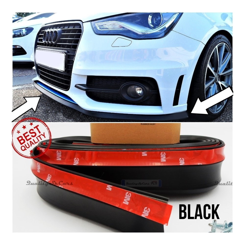SPOILER Alerón Adhesivo PARA AUDI A1-A2, LABIO parachoques LIP o Faldones Laterales en EPDM NEGRO flexible SPOILER Alerón Adhesivo PARA AUDI A1-A2, LABIO parachoques LIP o Faldones Laterales en EPDM NEGRO flexible
