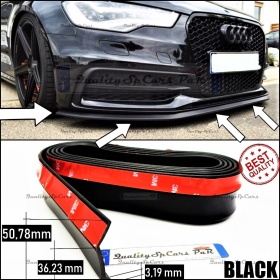 SPOILER Alerón Adhesivo PARA AUDI A6 C7-C8, LABIO parachoques LIP o Faldones Laterales en EPDM NEGRO flexible