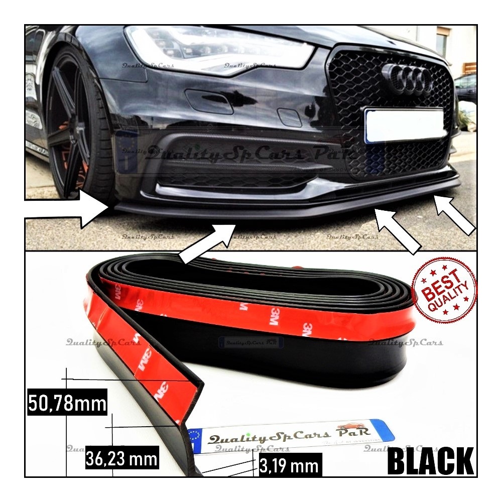 SPOILER Alerón Adhesivo PARA AUDI A6 C7-C8, LABIO parachoques LIP o Faldones Laterales en EPDM NEGRO flexible SPOILER Alerón Adhesivo PARA AUDI A6 C7-C8, LABIO parachoques LIP o Faldones Laterales en EPDM NEGRO flexible