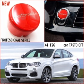 LLAVE BOTÓN DE ENCENDIDO DEL MOTOR ROJO "PERFORMANCE" EN ABS PARA BMW SERIE X4 ( F26 ) con Bóton OFF, ANTICHUADO NO HUELLAS