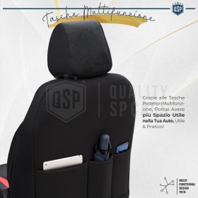 HOUSSES DE SIÈGE pour Toyota Urban Cruiser Cuir Rouge PU et Effet Suède, COMPLÈTES Avant + Arrière | Certifiés TÜV