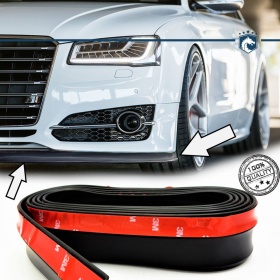 SPOILER Alerón Adhesivo PARA AUDI A8, LABIO parachoques LIP o Faldones Laterales en EPDM NEGRO flexible