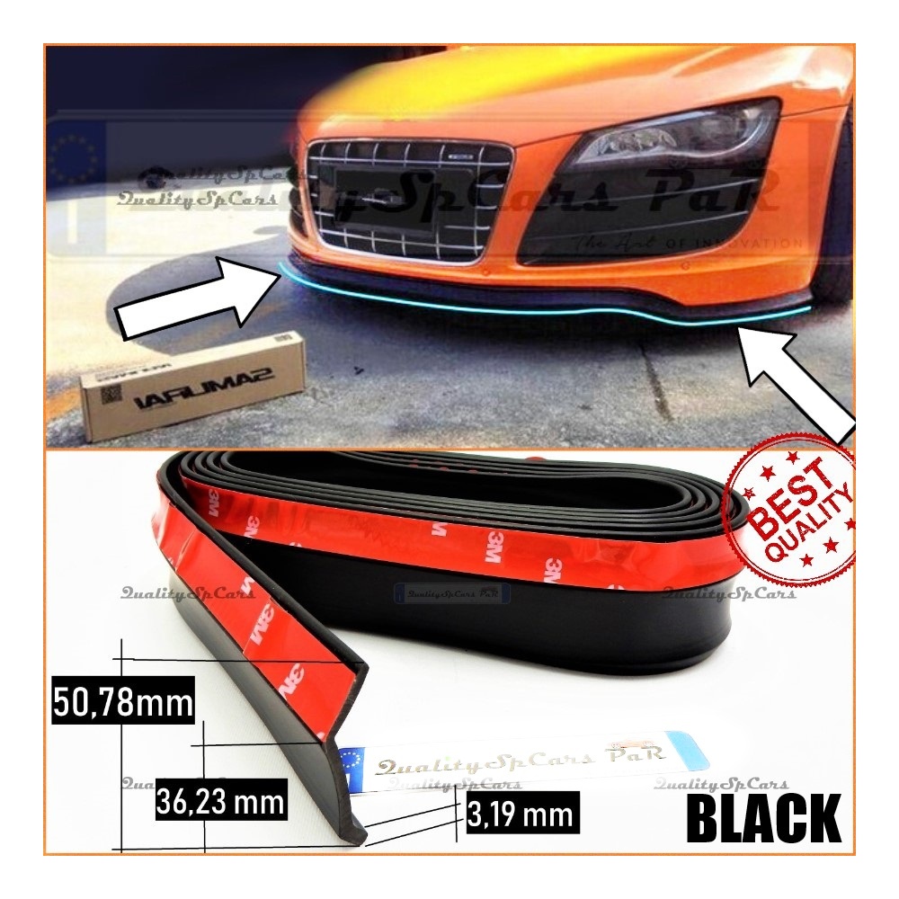 SPOILER Alerón Adhesivo PARA AUDI R8-TT FV, LABIO parachoques LIP o Faldones Laterales en EPDM NEGRO flexible SPOILER Alerón Adhesivo PARA AUDI R8-TT FV, LABIO parachoques LIP o Faldones Laterales en EPDM NEGRO flexible
