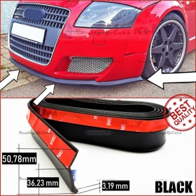 SPOILER Alerón Adhesivo PARA AUDI TT 8N, LABIO parachoques LIP o Faldones Laterales en EPDM NEGRO flexible