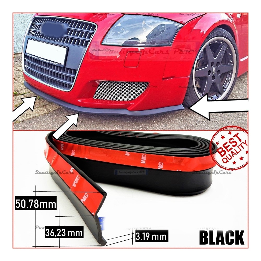 SPOILER Alerón Adhesivo PARA AUDI TT 8N, LABIO parachoques LIP o Faldones Laterales en EPDM NEGRO flexible SPOILER Alerón Adhesivo PARA AUDI TT 8N, LABIO parachoques LIP o Faldones Laterales en EPDM NEGRO flexible