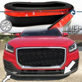 SPOILER Alerón Adhesivo PARA AUDI Q2-Q3-Q5, LABIO parachoques LIP o Faldones Laterales en EPDM NEGRO flexible