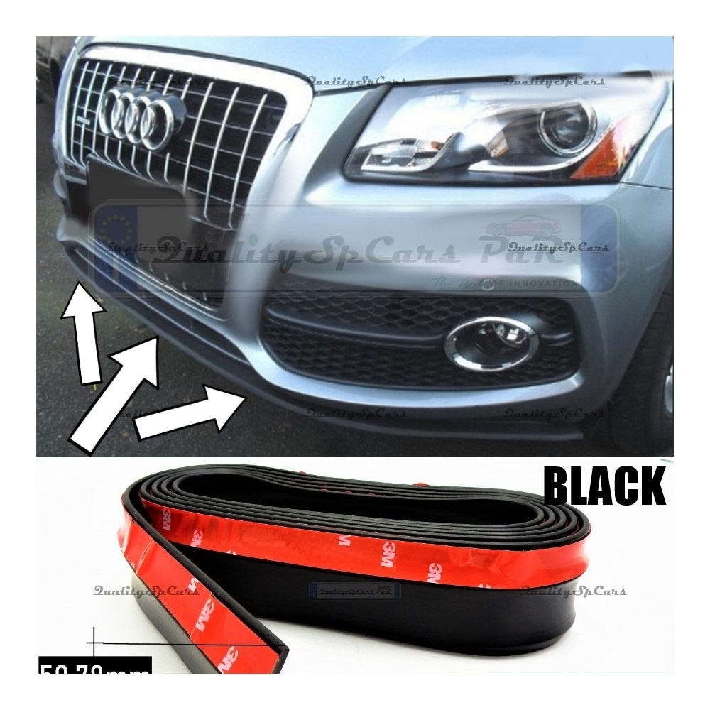 SPOILER Alerón Adhesivo PARA AUDI Q3 8U-Q5 8R, LABIO parachoques LIP o Faldones Laterales en EPDM NEGRO flexible SPOILER Alerón Adhesivo PARA AUDI Q3 8U-Q5 8R, LABIO parachoques LIP o Faldones Laterales en EPDM NEGRO flexible