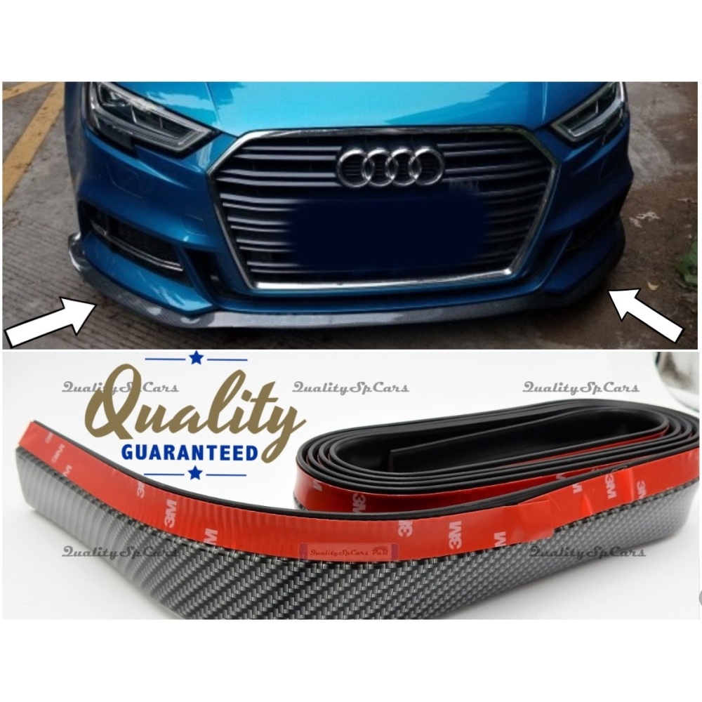 SPOILER Alerón Adhesivo PARA AUDI A3, efecto FIBRA de CARBONO LABIO parachoques LIP o Faldones Laterales en EPDM flexible SPOILER Alerón Adhesivo PARA AUDI A3, efecto FIBRA de CARBONO LABIO parachoques LIP o Faldones Laterales en EPDM flexible