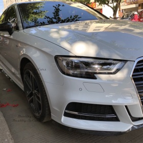 SPOILER Alerón Adhesivo PARA  AUDI A3, efecto FIBRA de CARBONO LABIO parachoques LIP o Faldones Laterales en EPDM flexible
