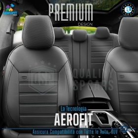 FUNDAS ASIENTO para Fiat Doblò en CUERO Pu AJUSTE PERFECTO, COMPLETO Delantero + Trasero | Certificados TÜV