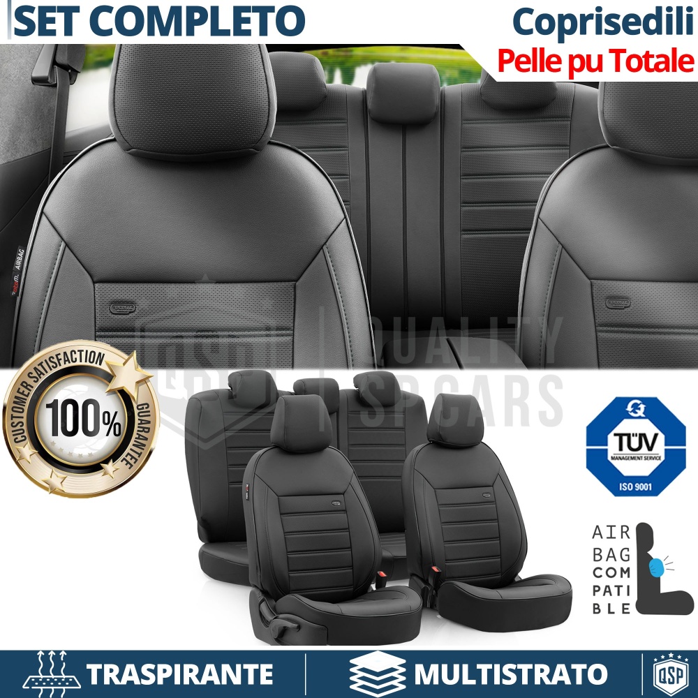 FUNDAS ASIENTO para Ford Mondeo en CUERO Pu AJUSTE PERFECTO, COMPLETO Delantero + Trasero | Certificados TÜV