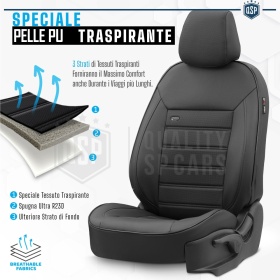 FUNDAS ASIENTO para Ford Mondeo en CUERO Pu AJUSTE PERFECTO, COMPLETO Delantero + Trasero | Certificados TÜV