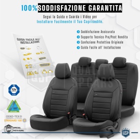 FUNDAS ASIENTO para Ford Mondeo en CUERO Pu AJUSTE PERFECTO, COMPLETO Delantero + Trasero | Certificados TÜV