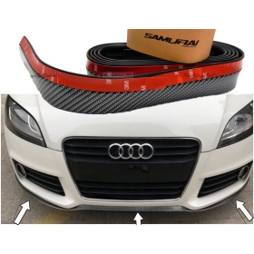 SPOILER Alerón Adhesivo PARA AUDI TT-R8, efecto FIBRA de CARBONO LABIO parachoques LIP o Faldones Laterales en EPDM flexible