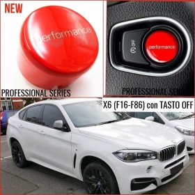 LLAVE BOTÓN DE ENCENDIDO DEL MOTOR ROJO "PERFORMANCE" EN ABS PARA BMW SERIE X6 ( F16 F86 ) con Bóton OFF, ANTICHUADO NO HUELLAS