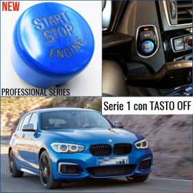 LLAVE BOTÓN DE ENCENDIDO DEL MOTOR AZUL "START STOP ENGINE" EN ABS PARA BMW SERIE 1 ( F20 F21) con Bóton OFF, ANTICHUADO NO HUELLAS
