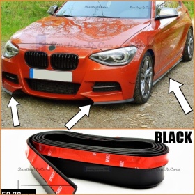 SPOILER Alerón Adhesivo PARA BMW Serie 1 F20-F21-F40, LABIO parachoques LIP o Faldones Laterales en EPDM NEGRO flexible