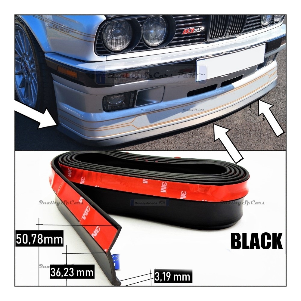 SPOILER Alerón Adhesivo PARA BMW Serie 3-5, LABIO parachoques LIP o Faldones Laterales en EPDM NEGRO flexible SPOILER Alerón Adhesivo PARA BMW Serie 3-5, LABIO parachoques LIP o Faldones Laterales en EPDM NEGRO flexible