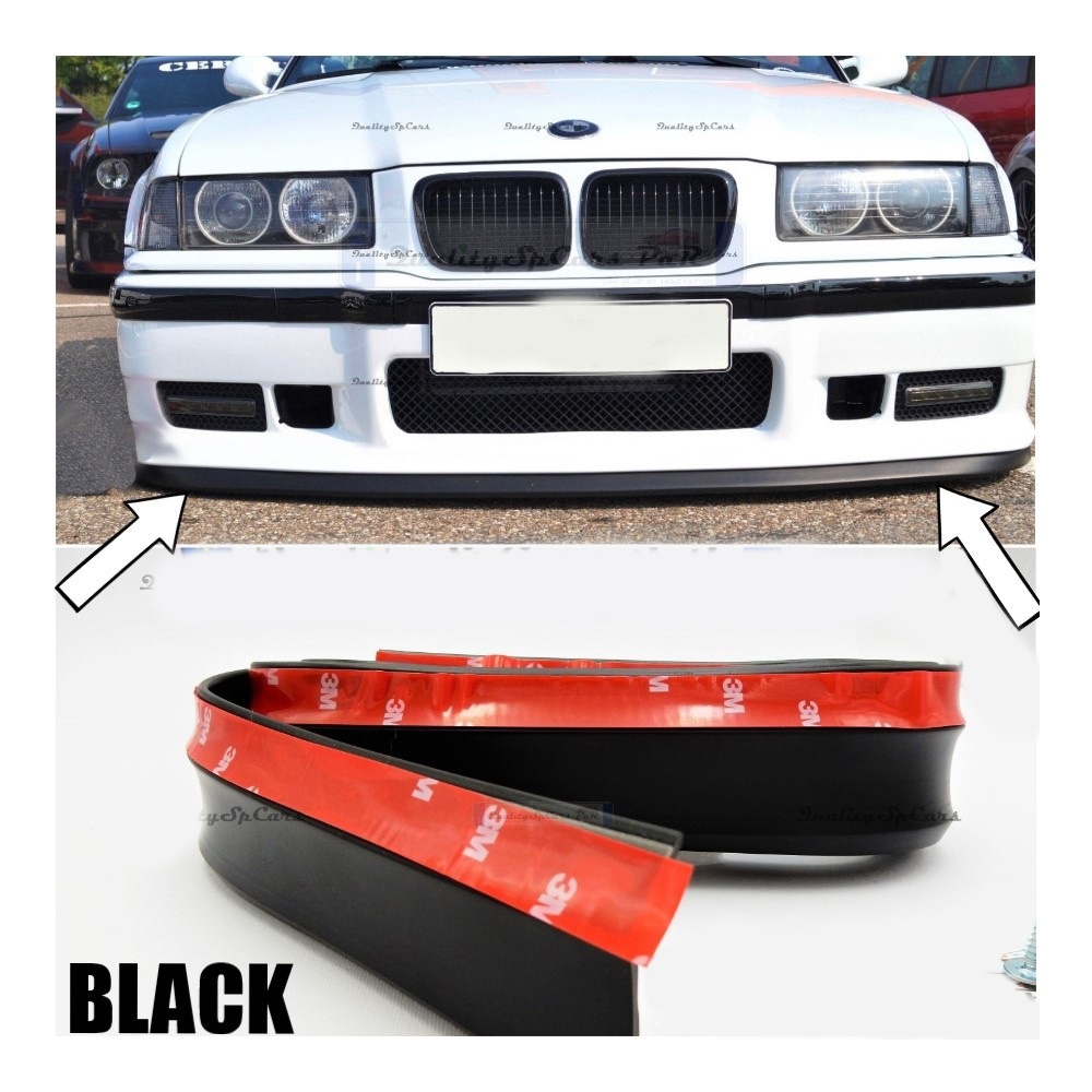 SPOILER Alerón Adhesivo PARA BMW Serie 3 E36, LABIO parachoques LIP o Faldones Laterales en EPDM NEGRO flexible