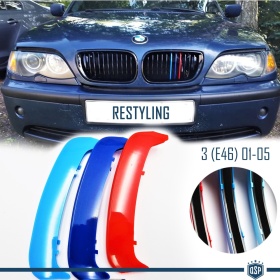 3x RIÑONES REJILLA para BMW SERIE 3 (E46) 01-05 RESTYLING en colores M Sport