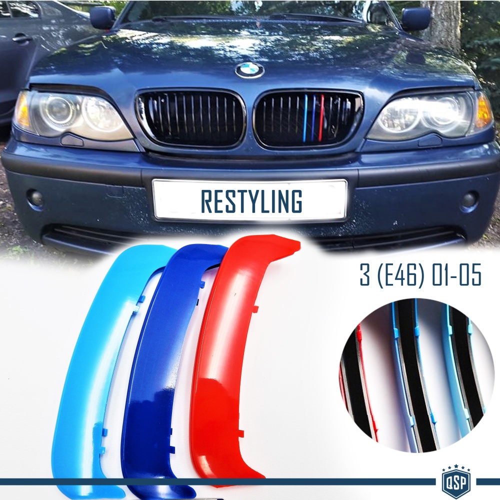 3x RIÑONES REJILLA para BMW SERIE 3 (E46) 01-05 RESTYLING en colores M Sport 3x RIÑONES REJILLA para BMW SERIE 3 (E46) 01-05 RESTYLING en colores M Sport
