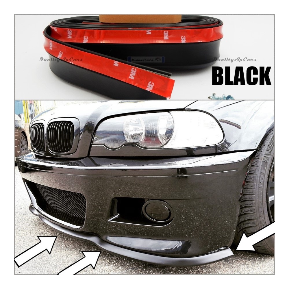 Adhesive SPOILER FOR BMW 3 Series E46, Bumper Lip or Side Skirt in BLACK EPDM flexible Adhesive SPOILER FOR BMW 3 Series E46, Bumper Lip or Side Skirt in BLACK EPDM flexible
