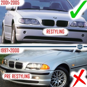 3x RIÑONES REJILLA para BMW SERIE 3 (E46) 01-05 RESTYLING en colores M Sport