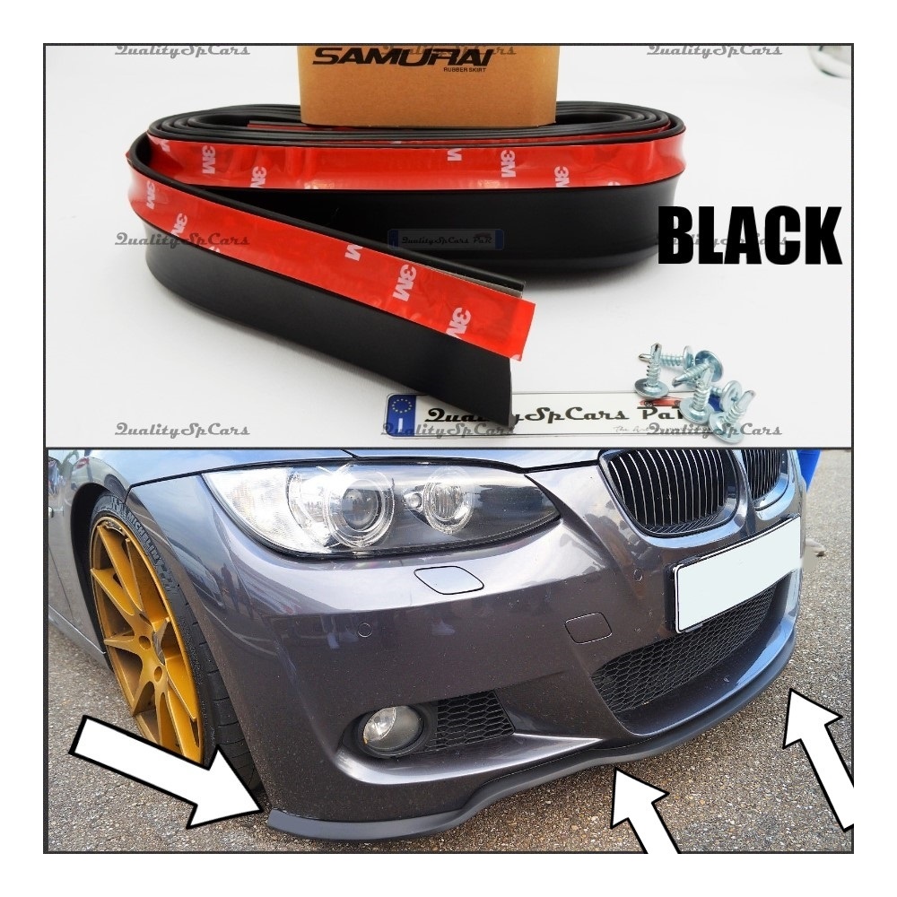 SPOILER Alerón Adhesivo PARA BMW Serie 3 E90-E92, LABIO parachoques LIP o Faldones Laterales en EPDM NEGRO flexible SPOILER Alerón Adhesivo PARA BMW Serie 3 E90-E92, LABIO parachoques LIP o Faldones Laterales en EPDM NEGRO flexible